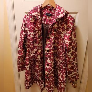 Lands' End Medium floral lightweight jacket with hood